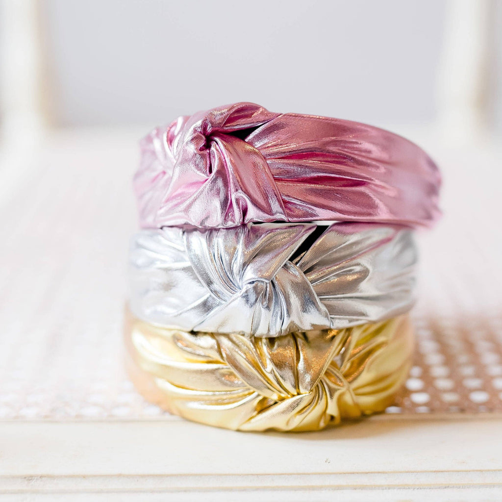 Lamé Knot Headband - Pink