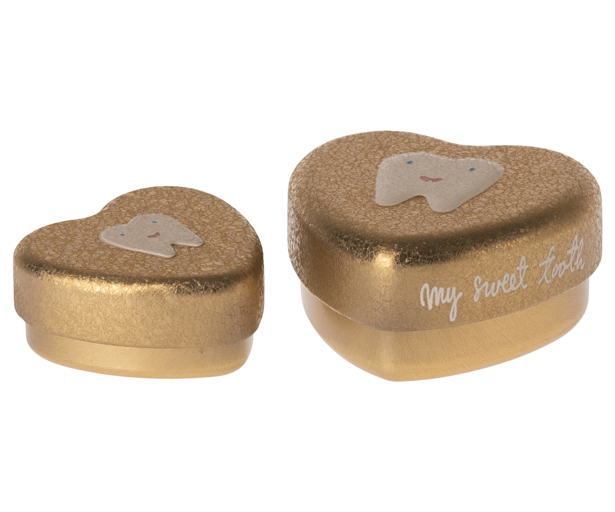 Tooth box, 2 pcs set - Gold