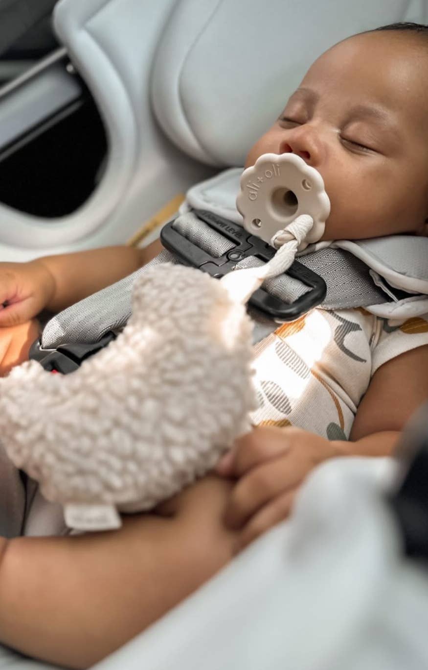 Plush Moon Pacifier Holder | Sand