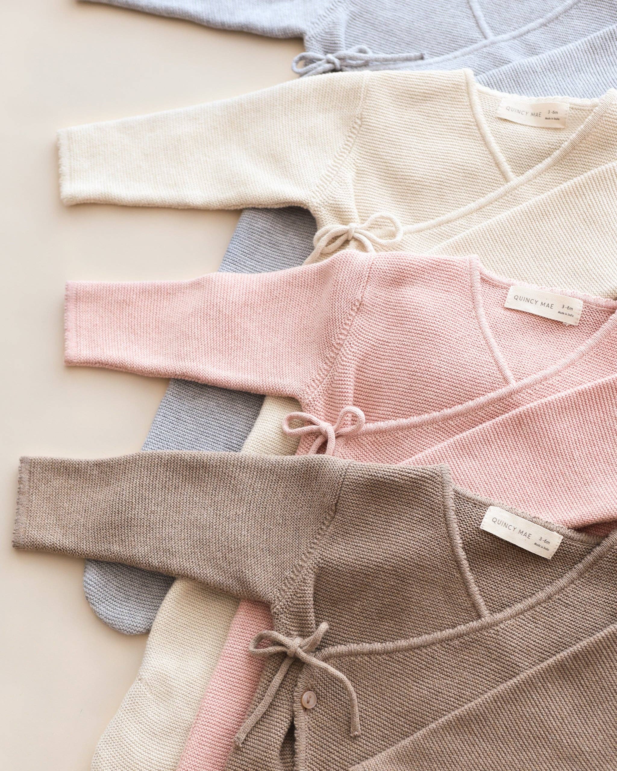 Wrap Knit Footie | Heathered Natural