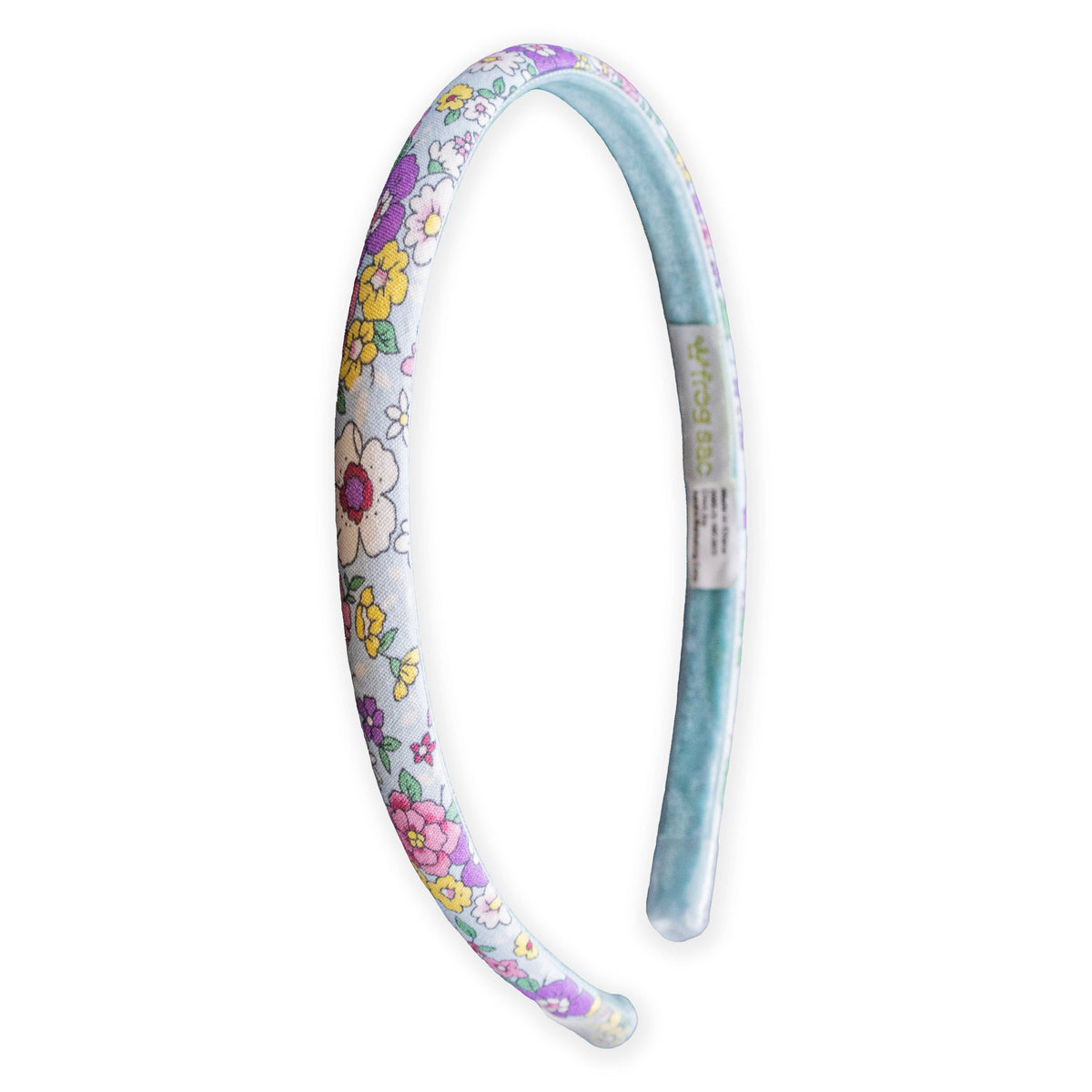 Thin Floral Headband - Aqua