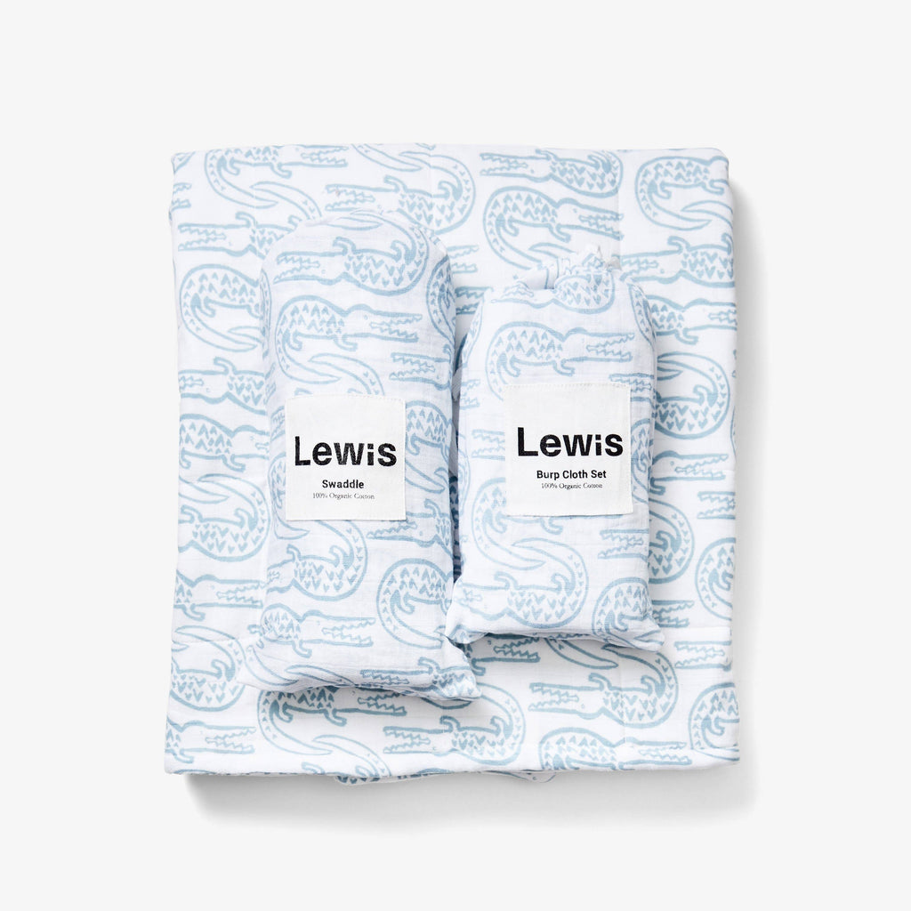 Swaddle - Alligator | Bay Blue