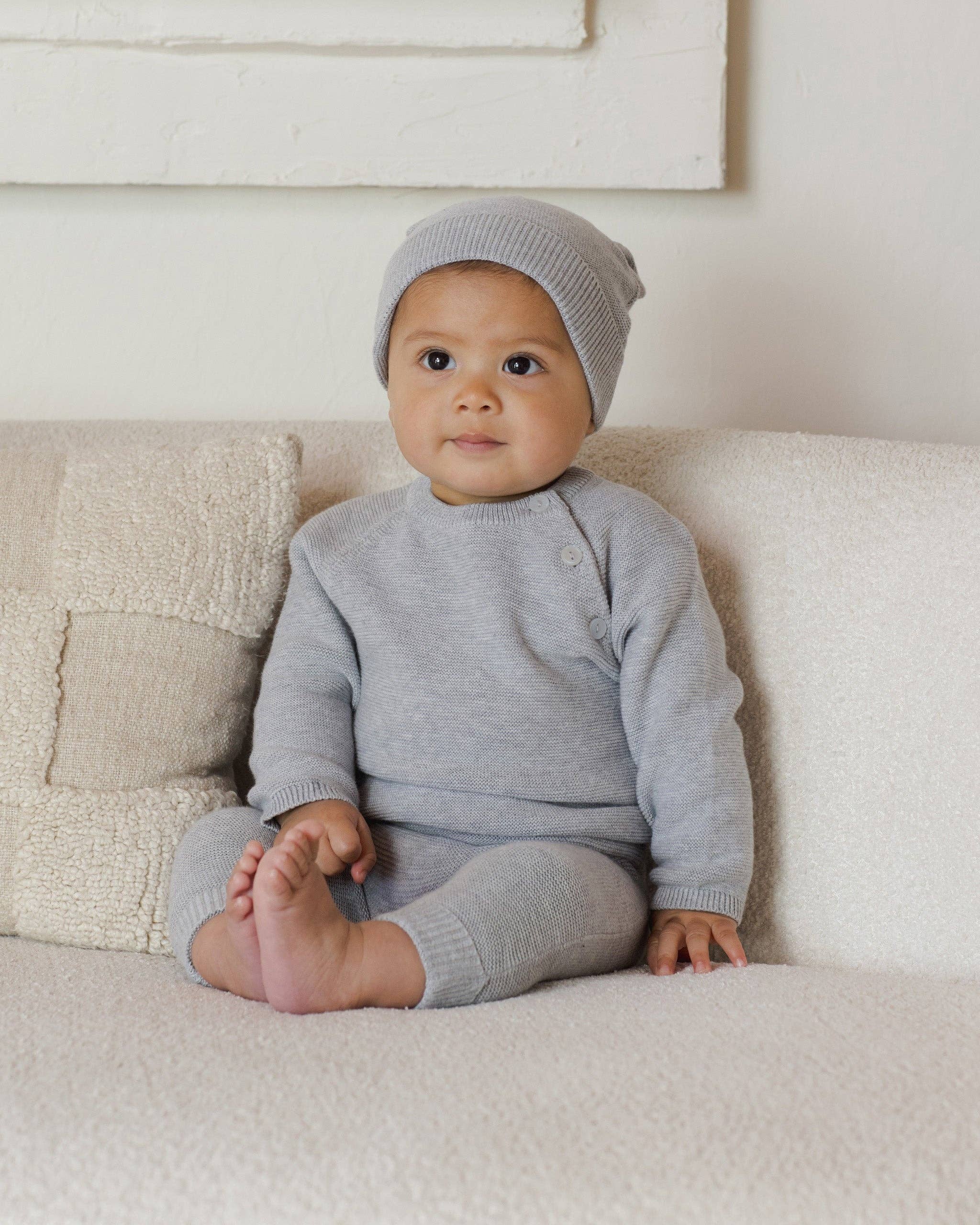 Knit Pant | Heathered Dusty Blue