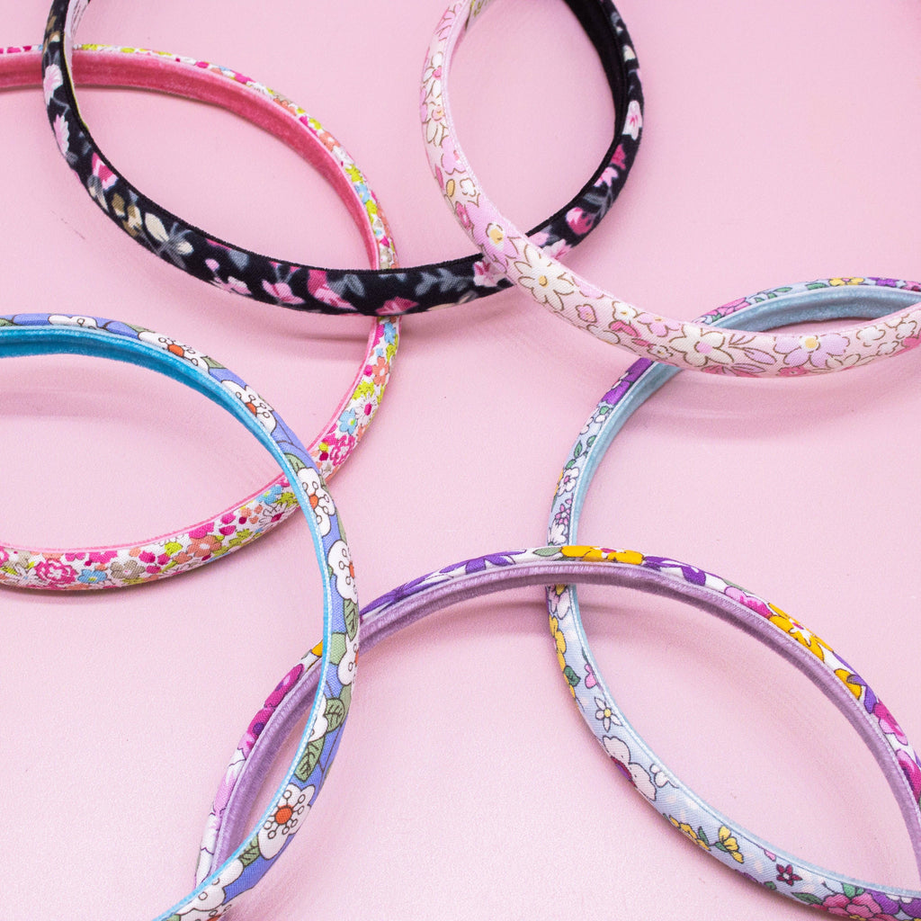 Thin Floral Headband - Purple