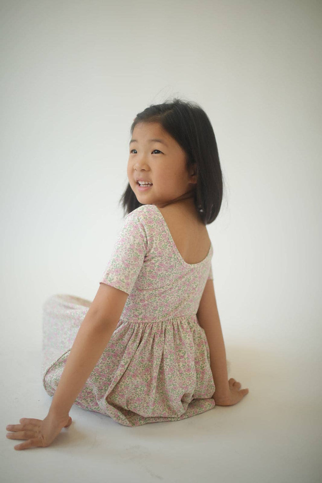 Short Sleeve Twirl Dress | Bella Pink Floral