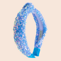 Knot Headband - Rainbow Sequin | Blue