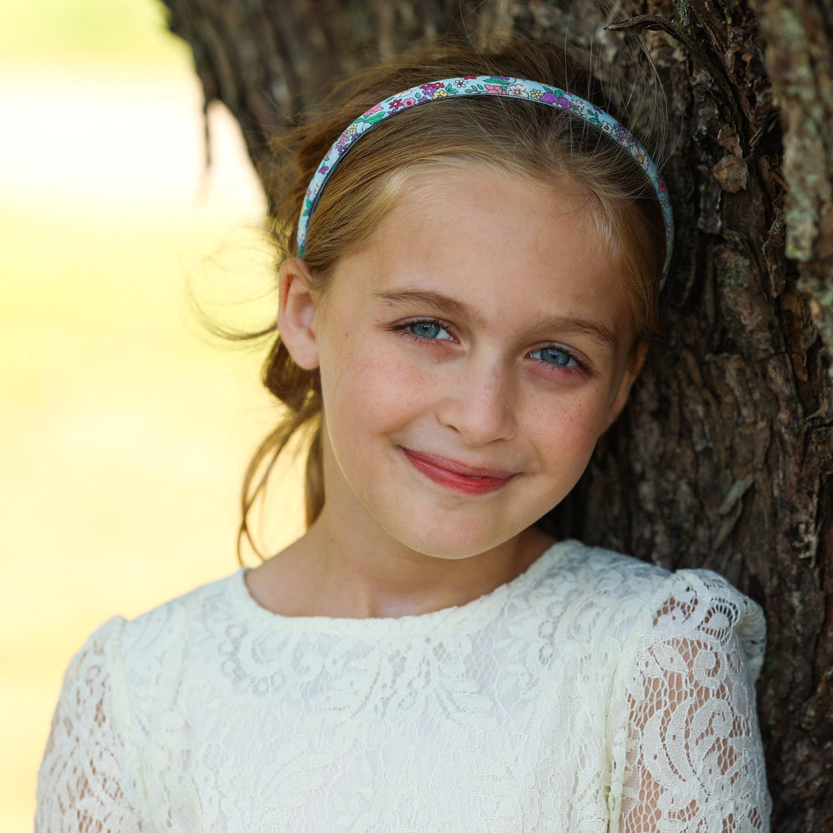Thin Floral Headband - Purple