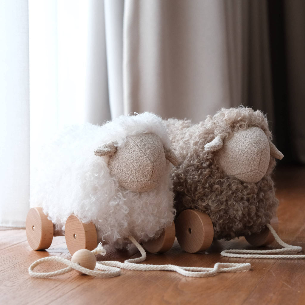 Button Pull-along Sheep | Taupe