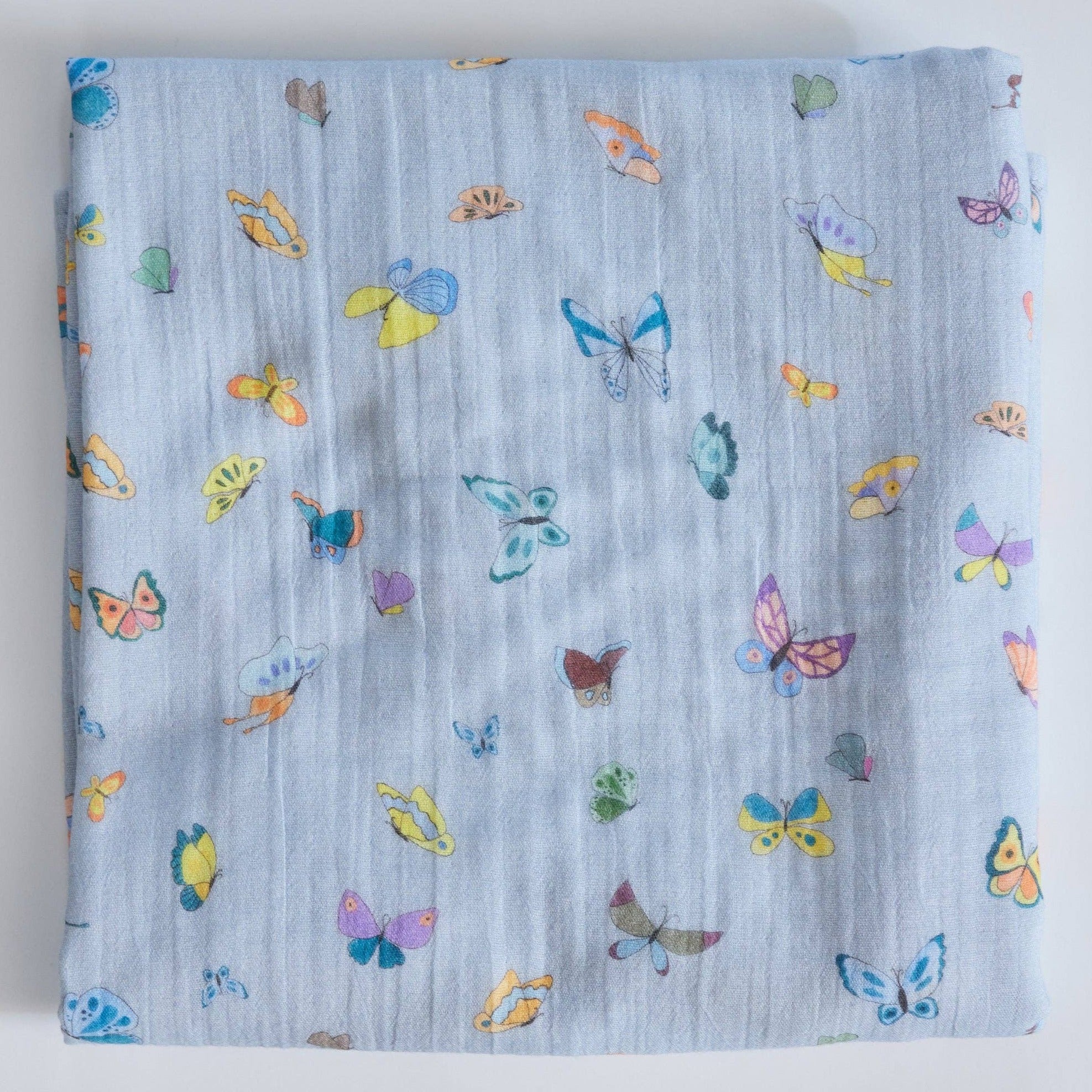 Blue Madame Butterfly Shawl Blanket