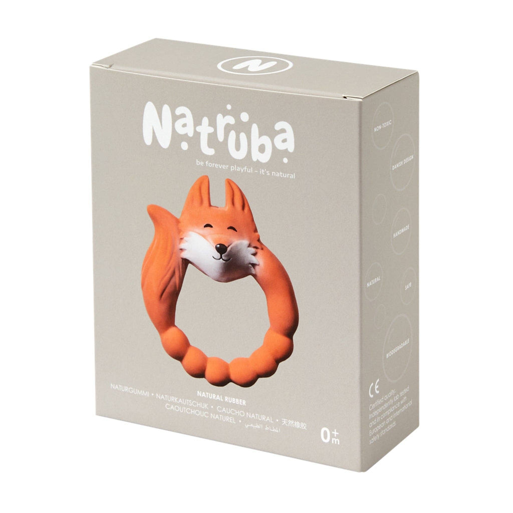 Natural rubber Teether Fox - Orange