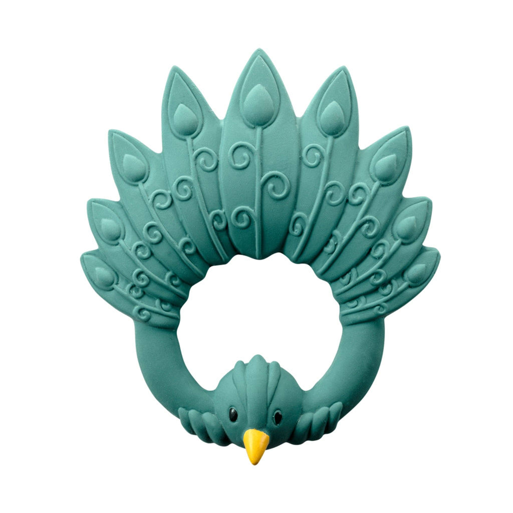 Natural rubber Teether Peacock - Green