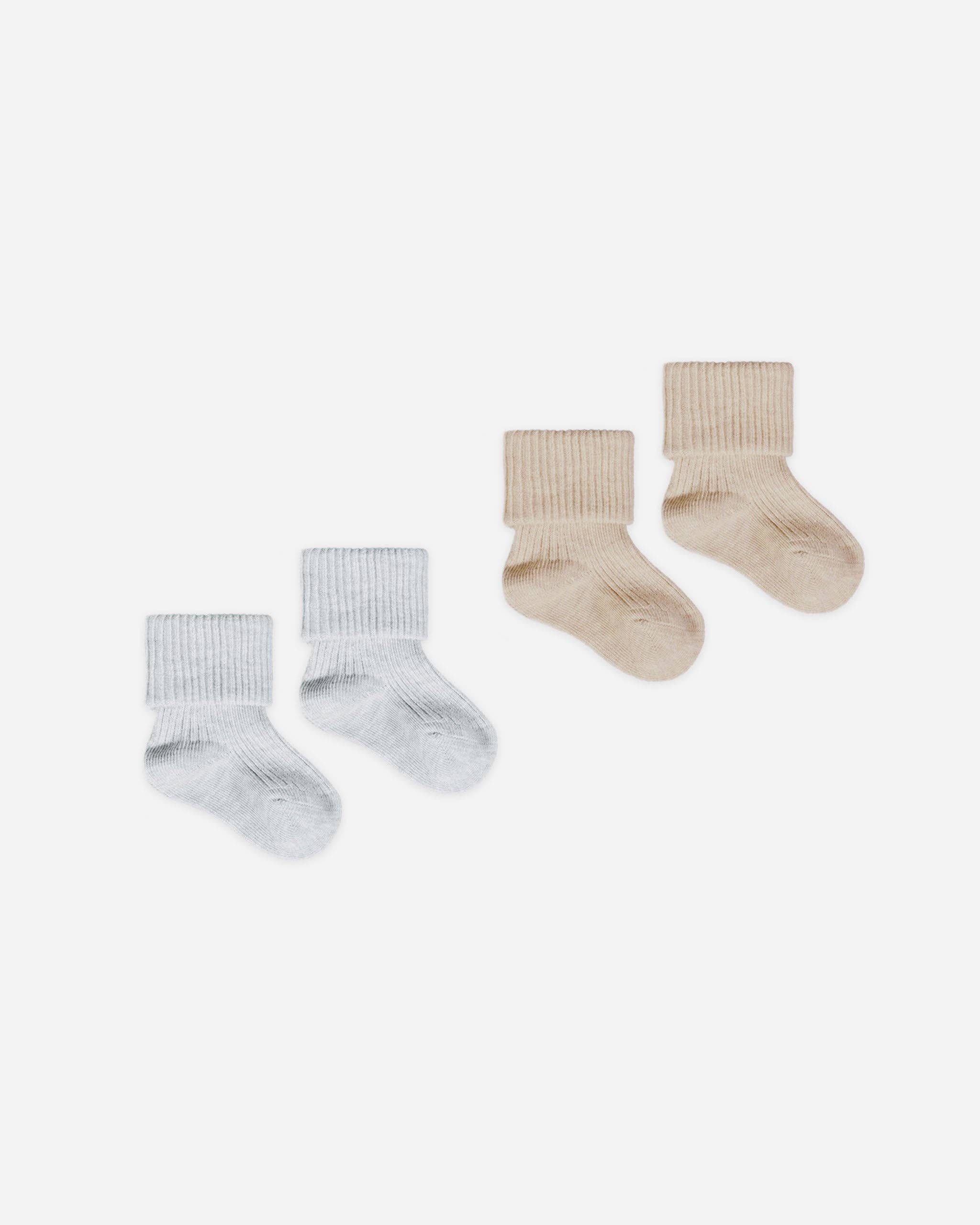 Melange Socks | Taupe, Blue
