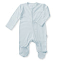Organic Cotton Baby Footie 2-Way Zipper | Blue