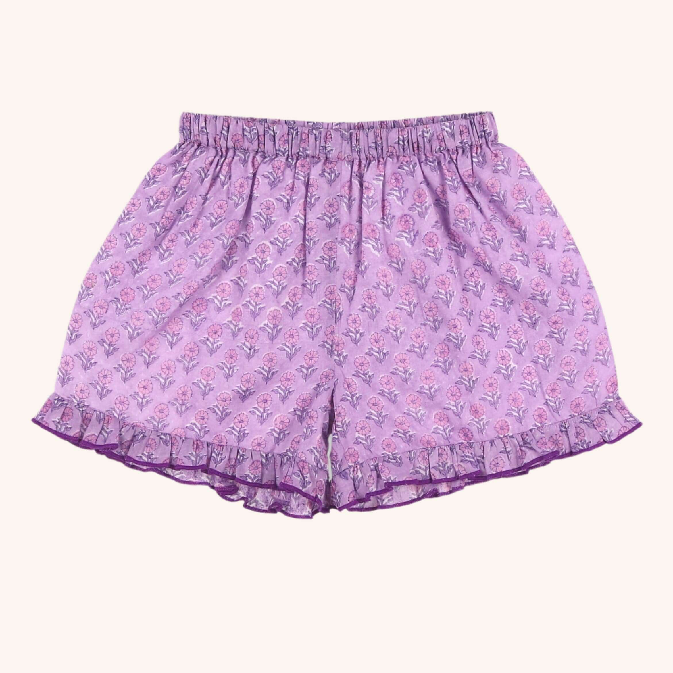 Girls Ruffle Short Set - Orchid