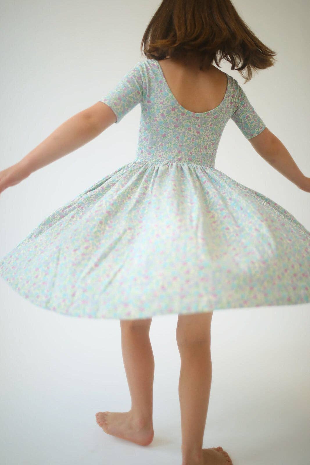 Short Sleeve Twirl Dress | Bella Blue Floral