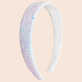 Tapered Chunky Glitter Headband | White