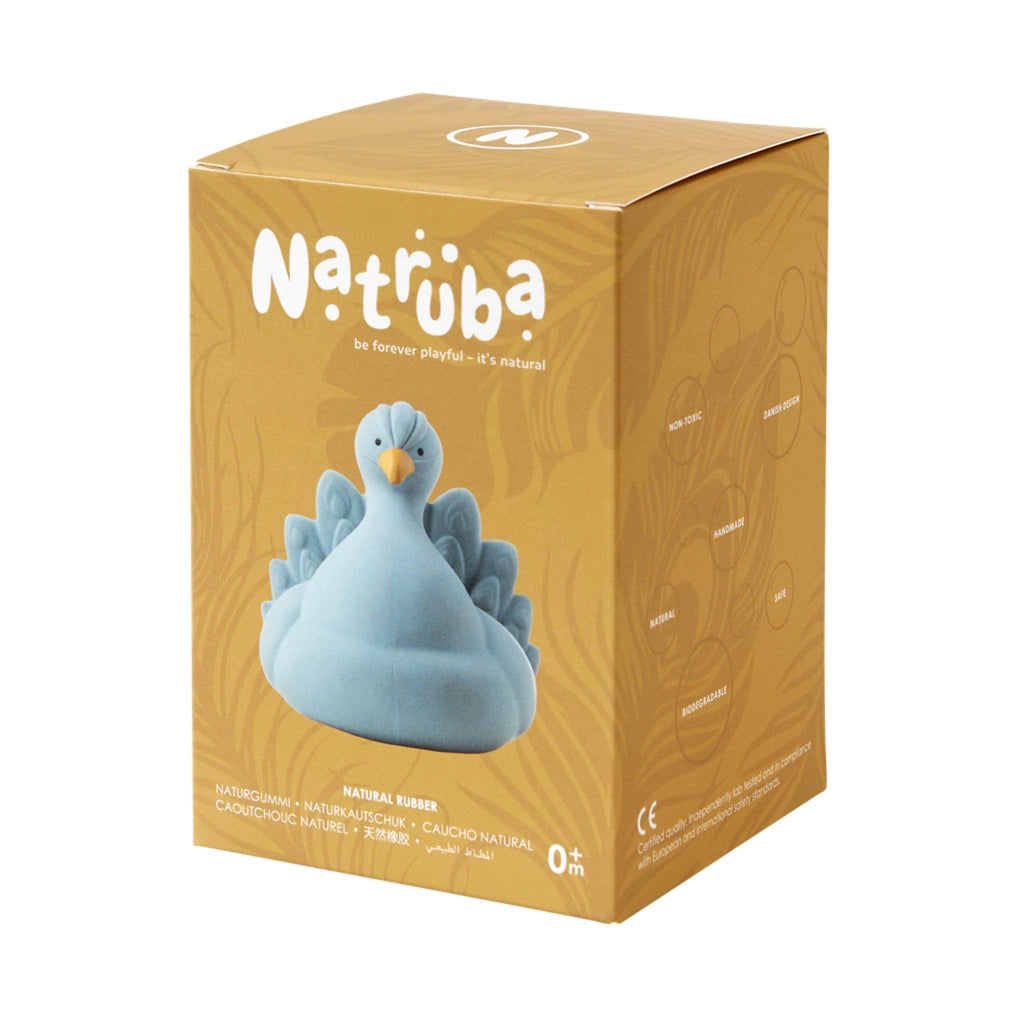 Natural rubber Bathtoy Peacock - Light Blue