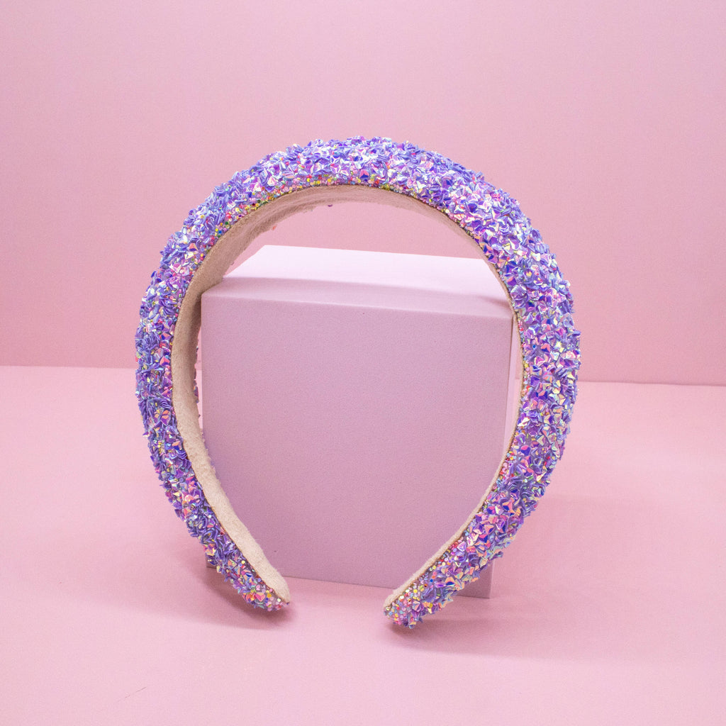Padded Headband - Chunky Sequin | Purple