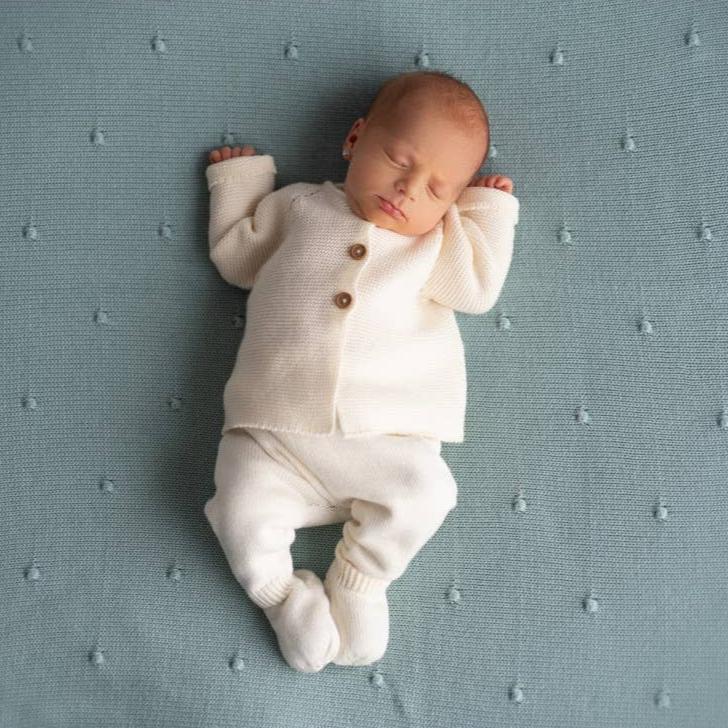 Baby Sweater and Pants Set in Ecru
