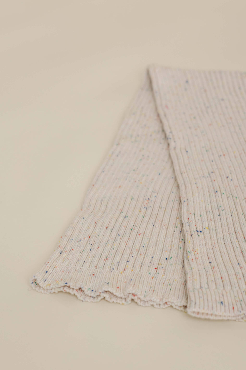 Sprinkle Knit Ribbed Blanket - Oat