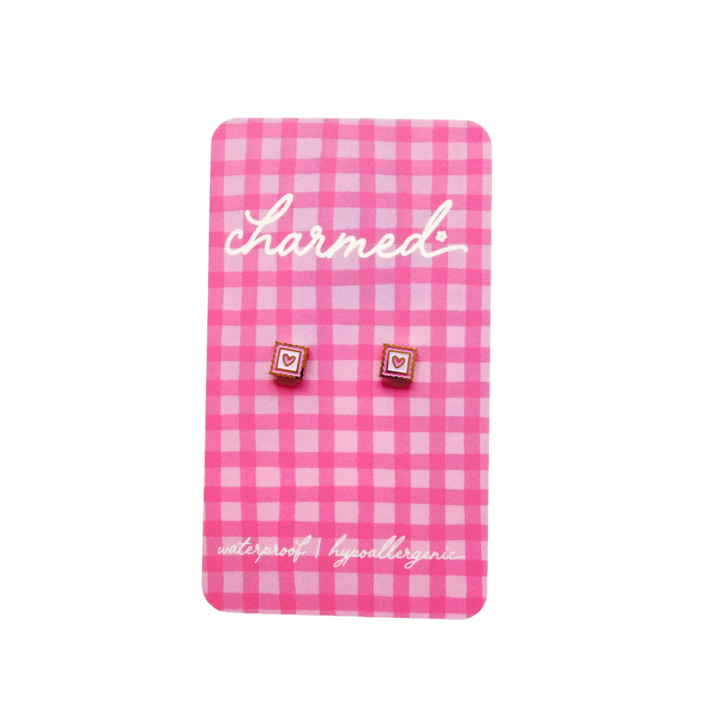 Heart Stamp Earrings | Hypoallergenic & Screw-Back