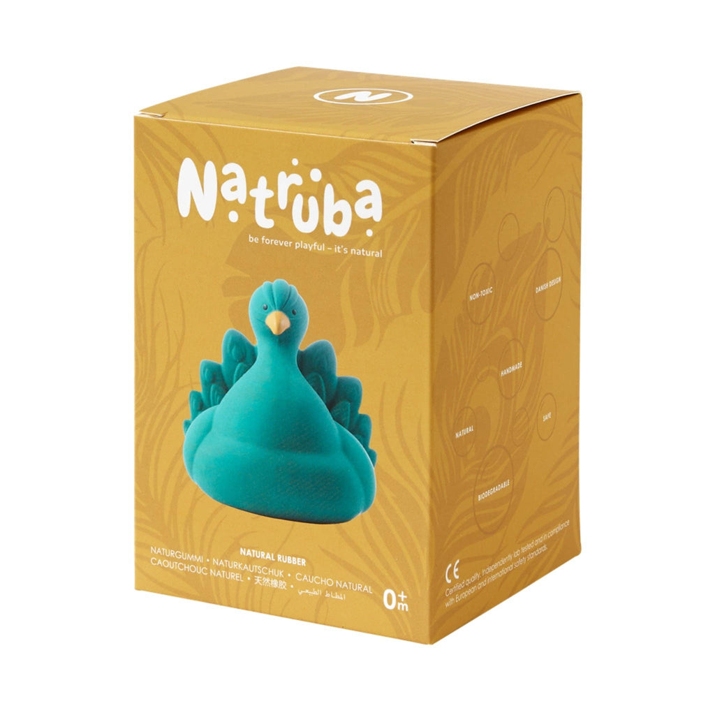 Natural rubber Bathtoy Peacock - Green