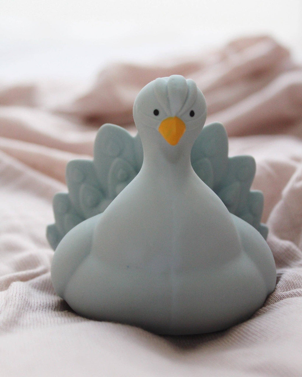 Natural rubber Bathtoy Peacock - Light Blue