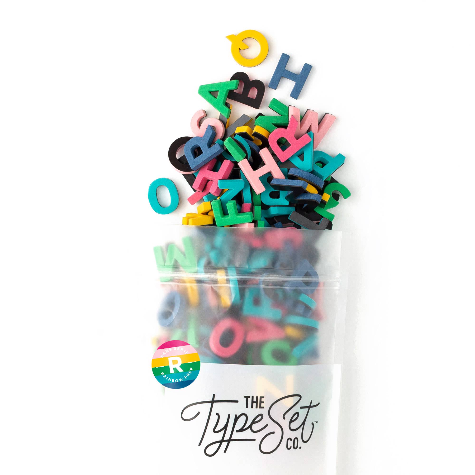 Rainbow 200pcs 1-inch Magnetic Letters: Rainbow Pop