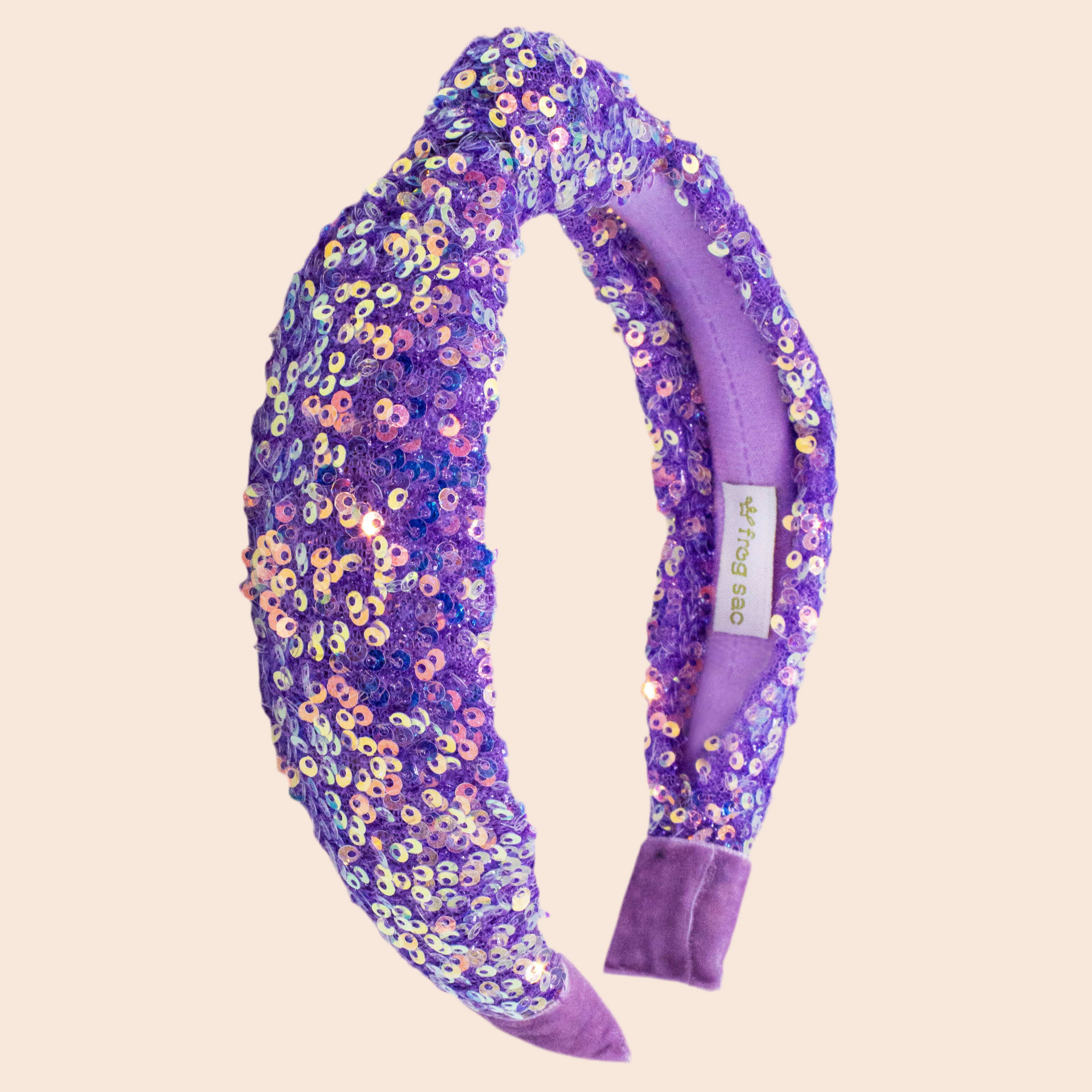Knot Headband - Rainbow Sequin | Purple