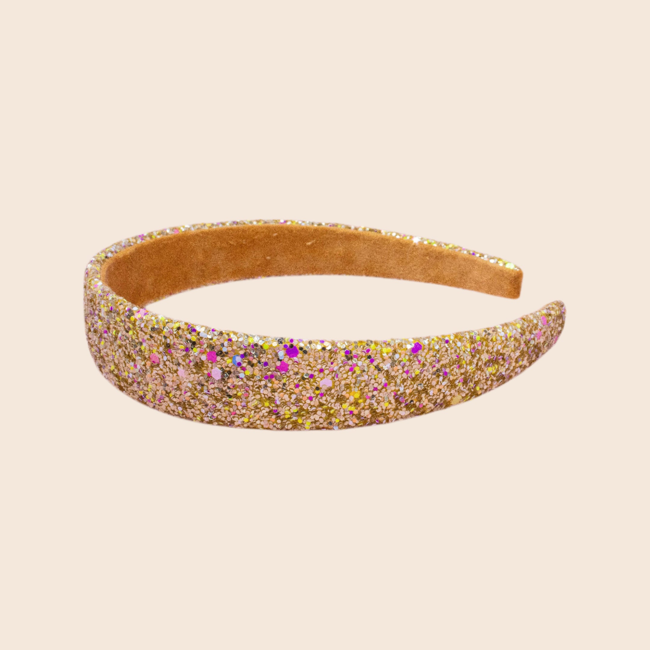 Tapered Chunky Glitter Headband | Gold
