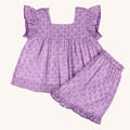 Girls Ruffle Short Set - Orchid