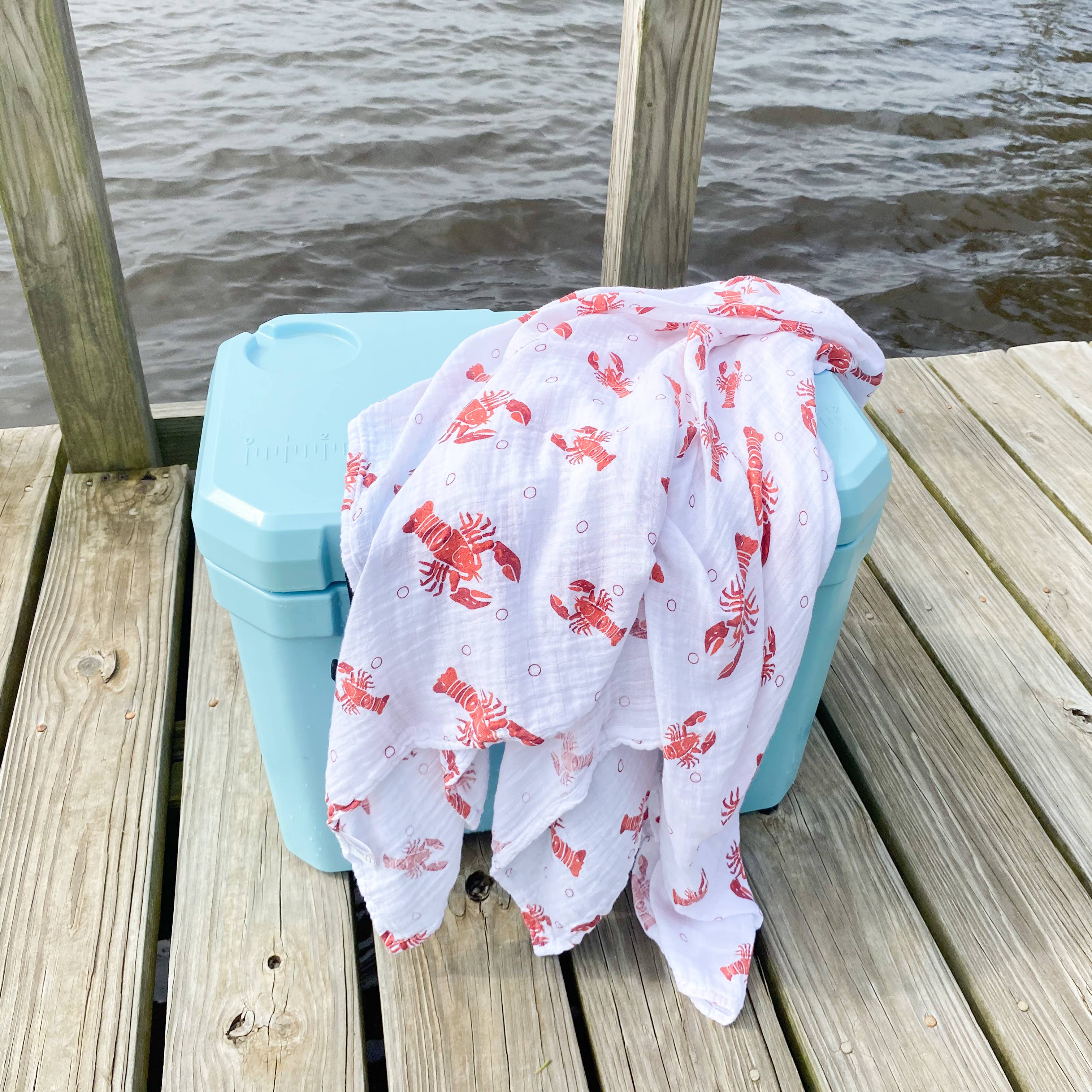 Heads or Tails Lobster Swaddle Blanket