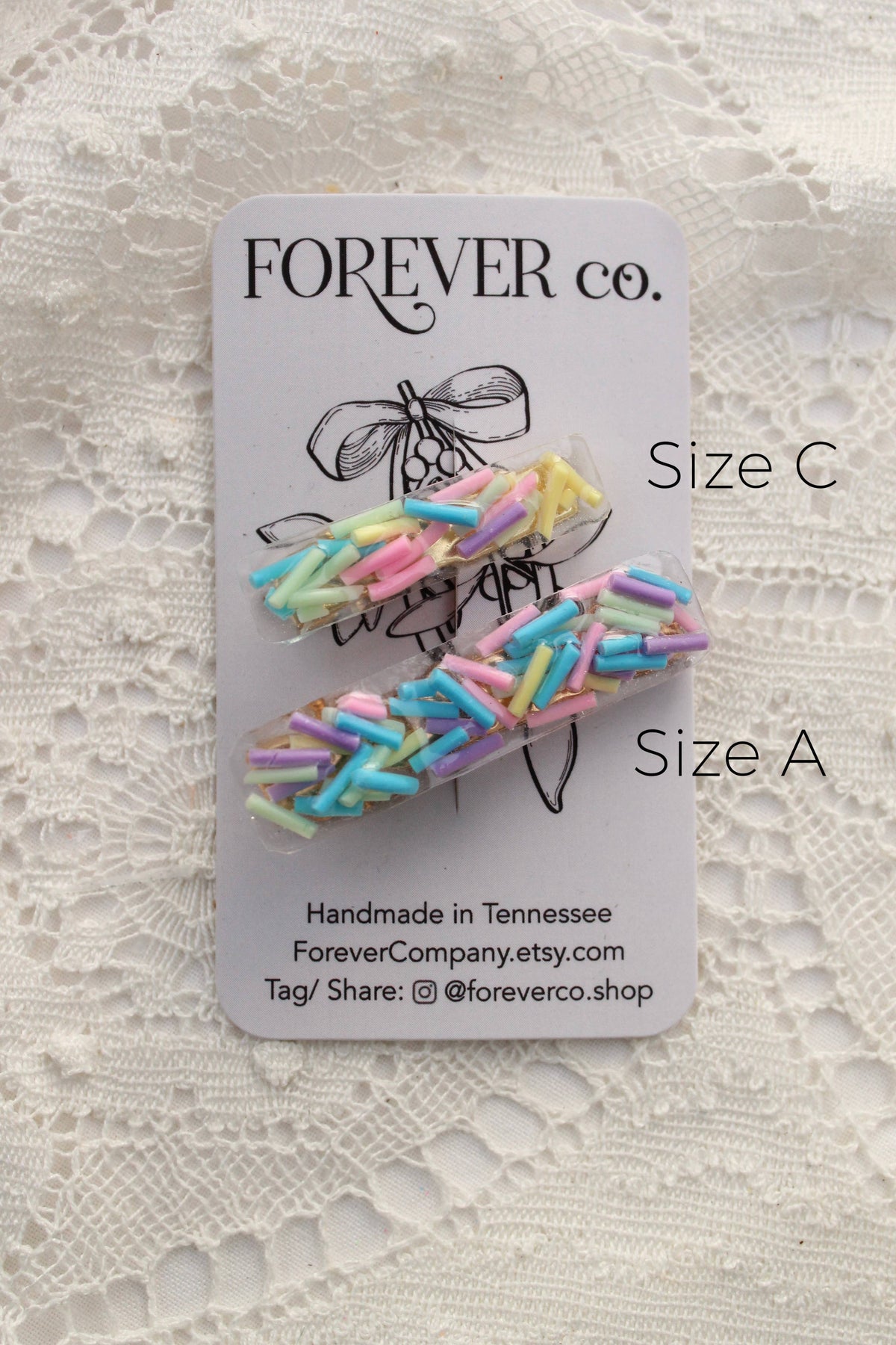 Mini Hair Clips - Pastel Rainbow Ice Cream