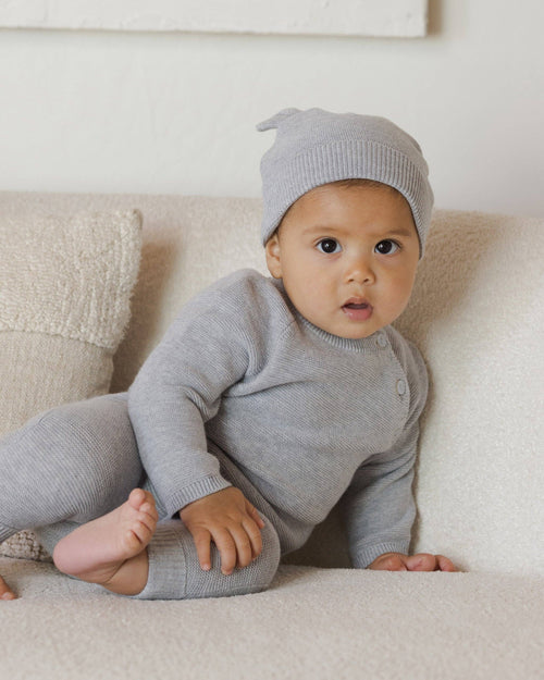Baby Bear Beanie | Heathered Dusty Blue