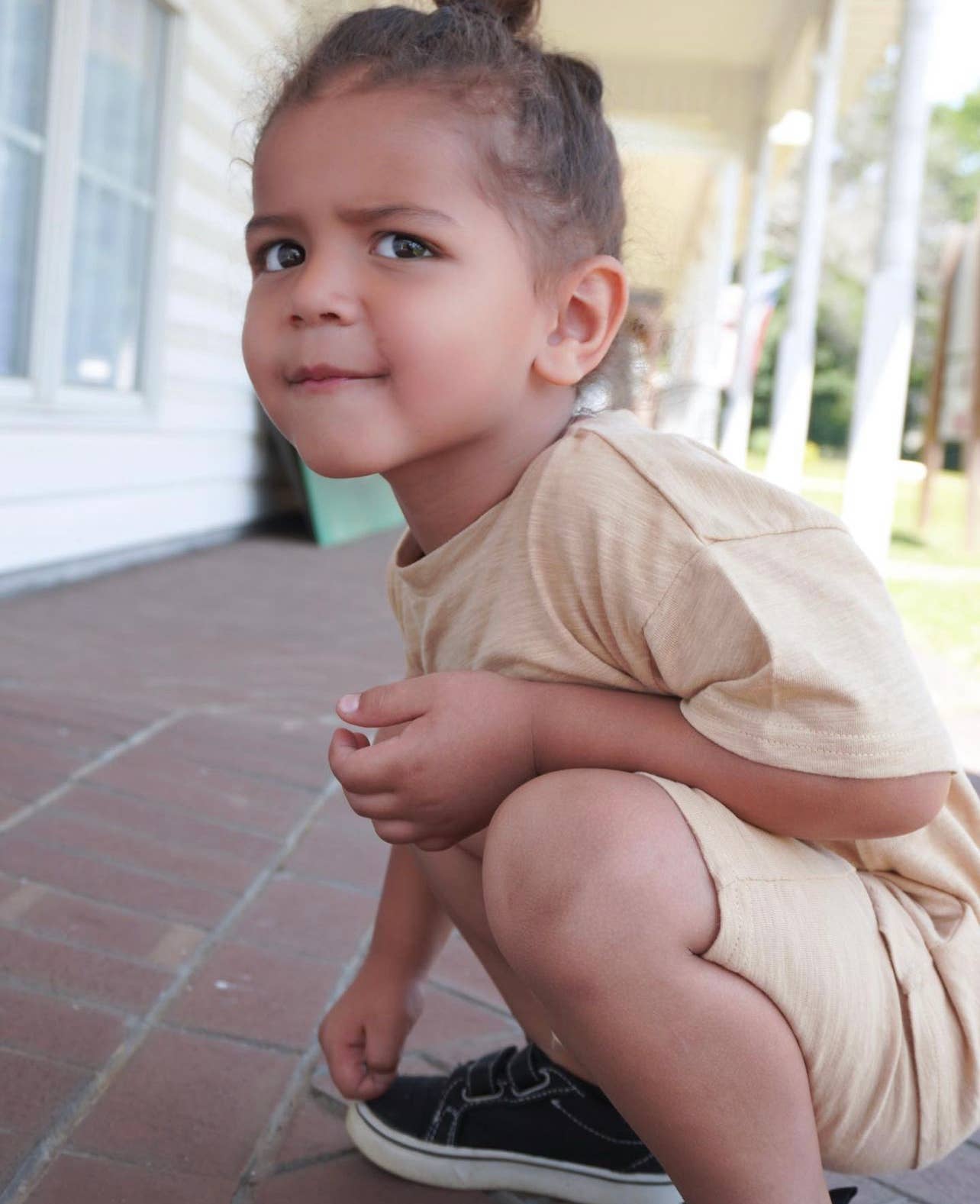 Organic Short Sleeve Kids Lounge Set - Copper