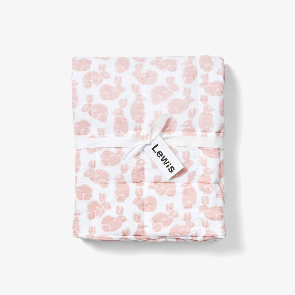 Quilted Baby Blanket - Bunny | Blush