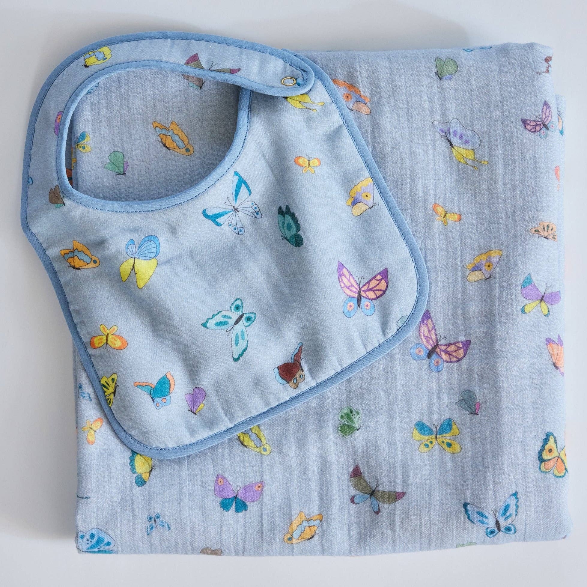 Blue Madame Butterfly Shawl Blanket