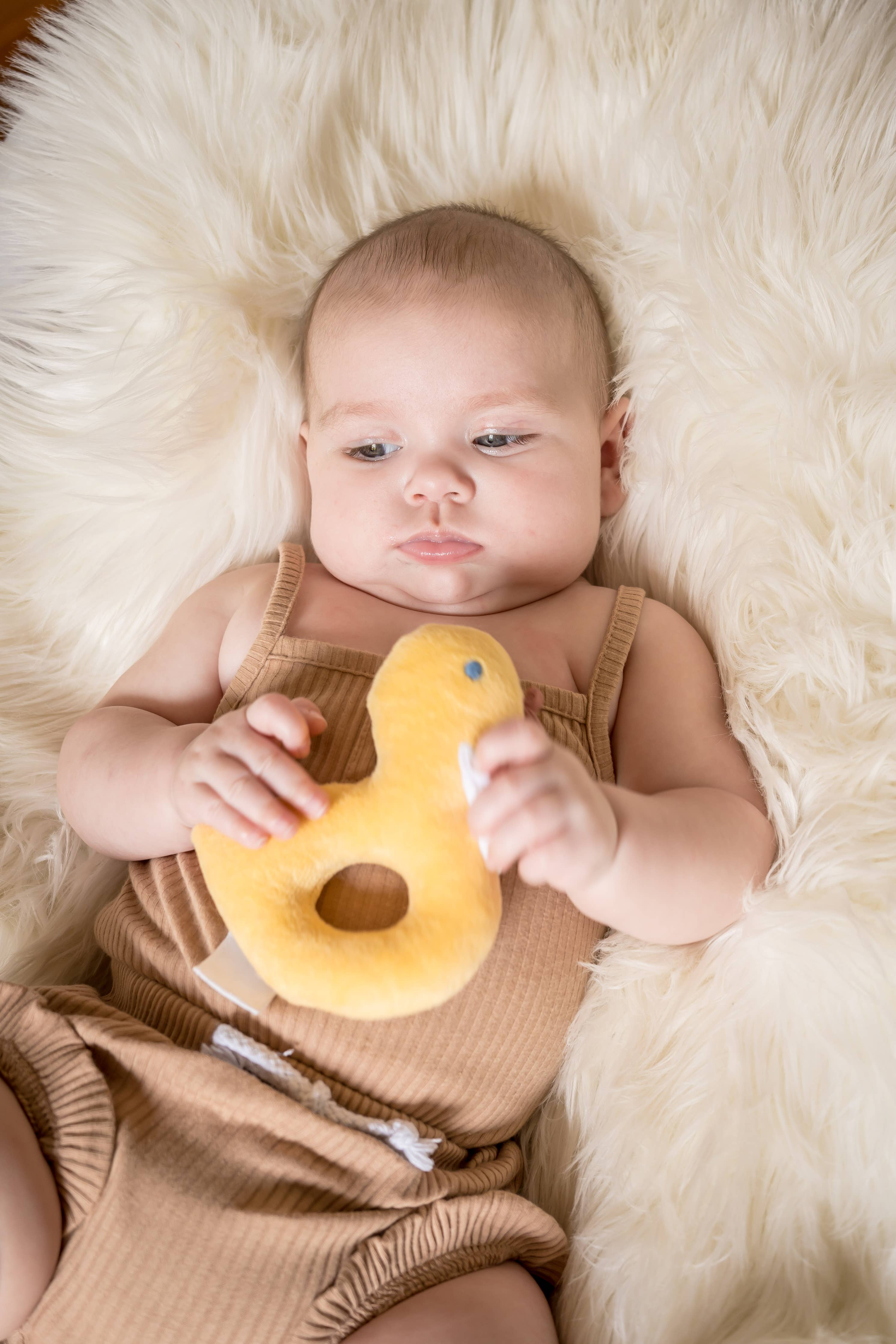 Tara the Duck Organic Fabric Rattle