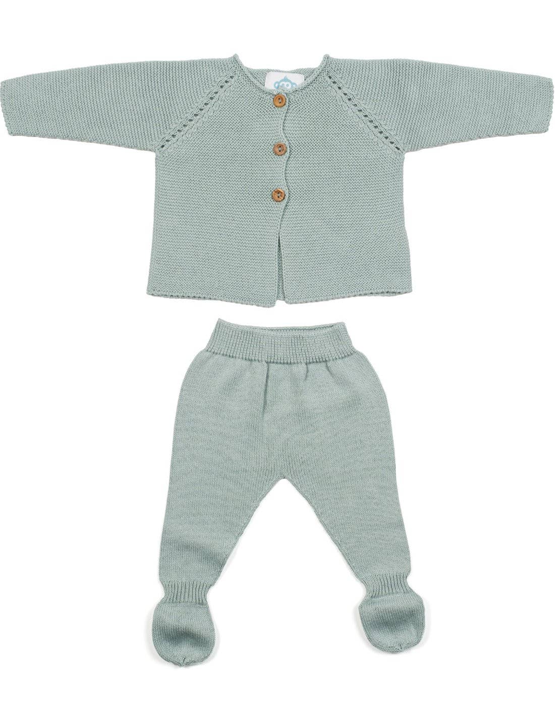 Baby Sweater and Pants Set in Mint