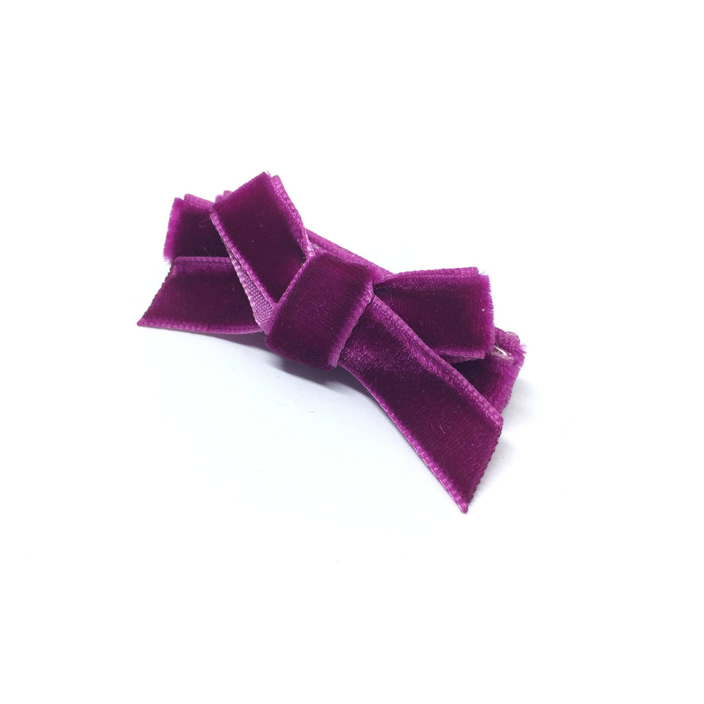 Boysenberry Velvet Mini Hair Bow