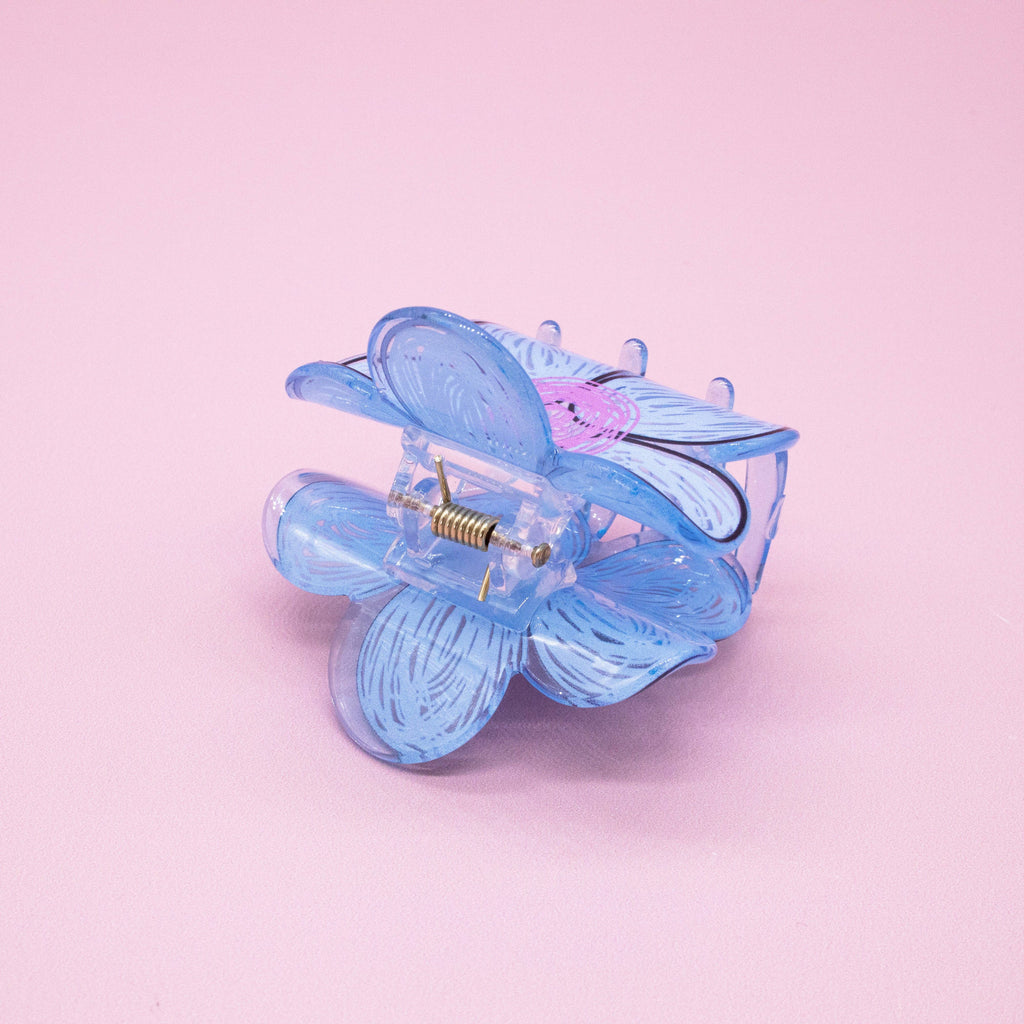 Blue Flower Hair Claw Clip