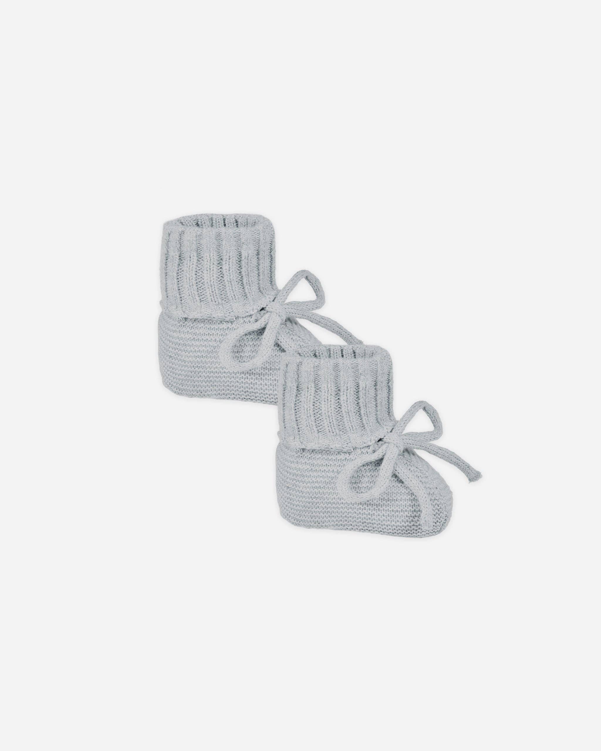 Knit Booties | Heathered Dusty Blue