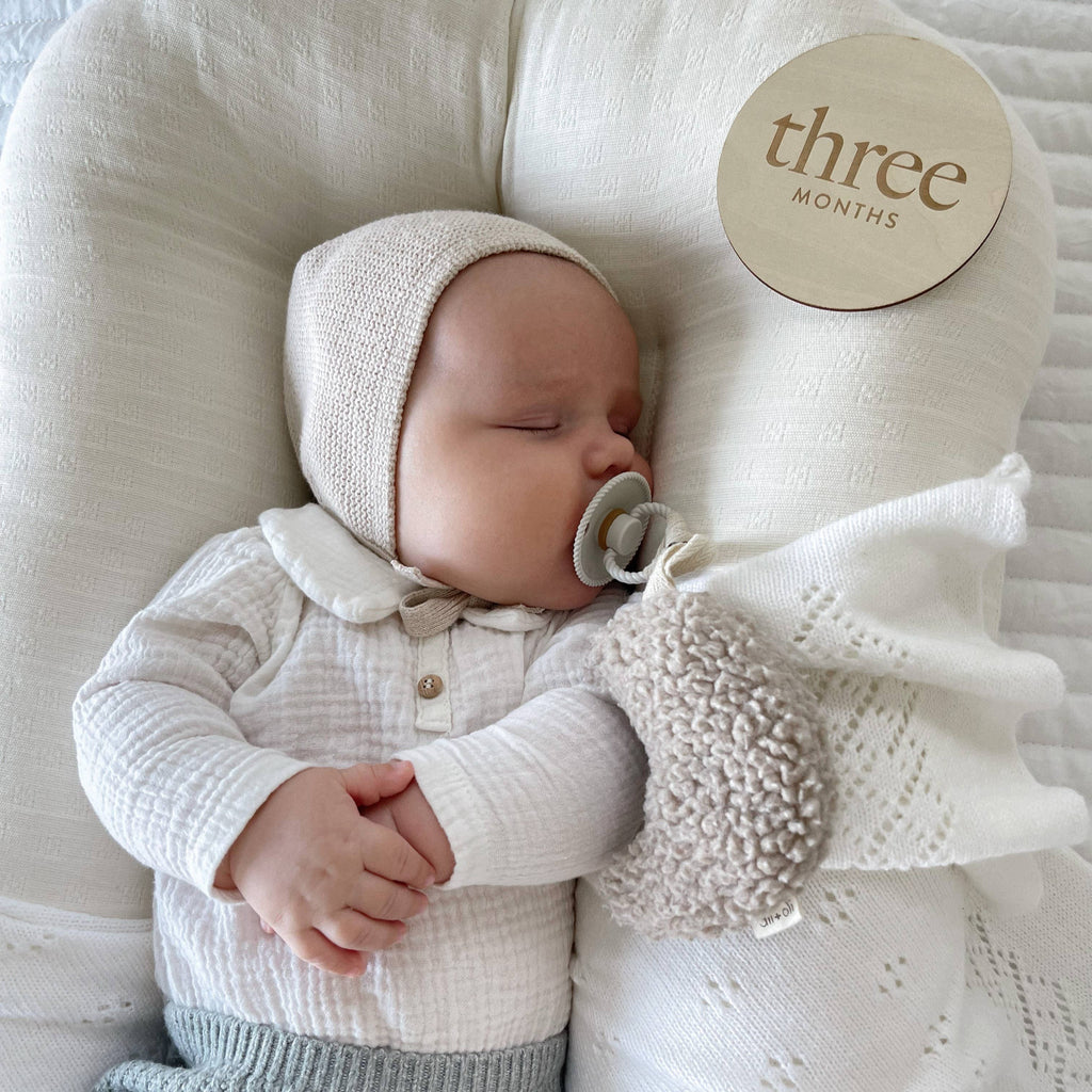 Plush Moon Pacifier Holder | Sand