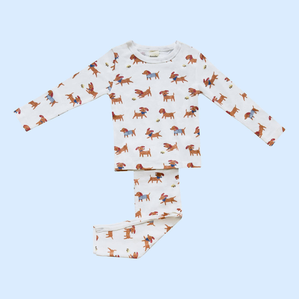 Kids Dog Print Organic Pajama Set