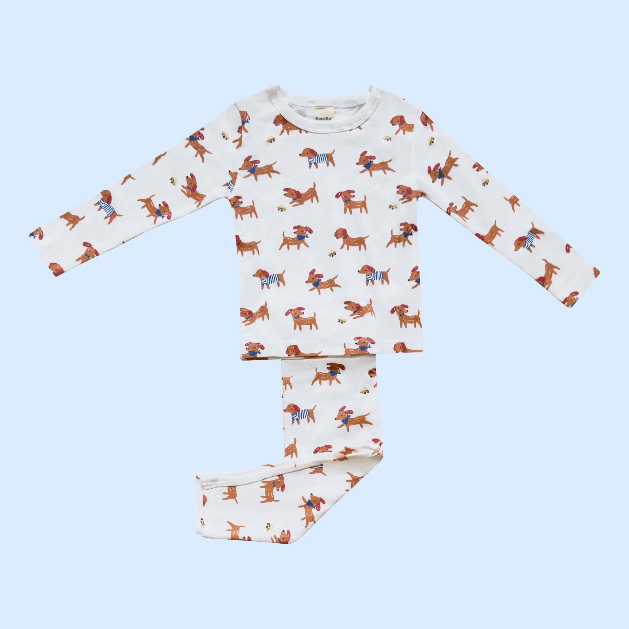 Kids Dog Print Organic Pajama Set