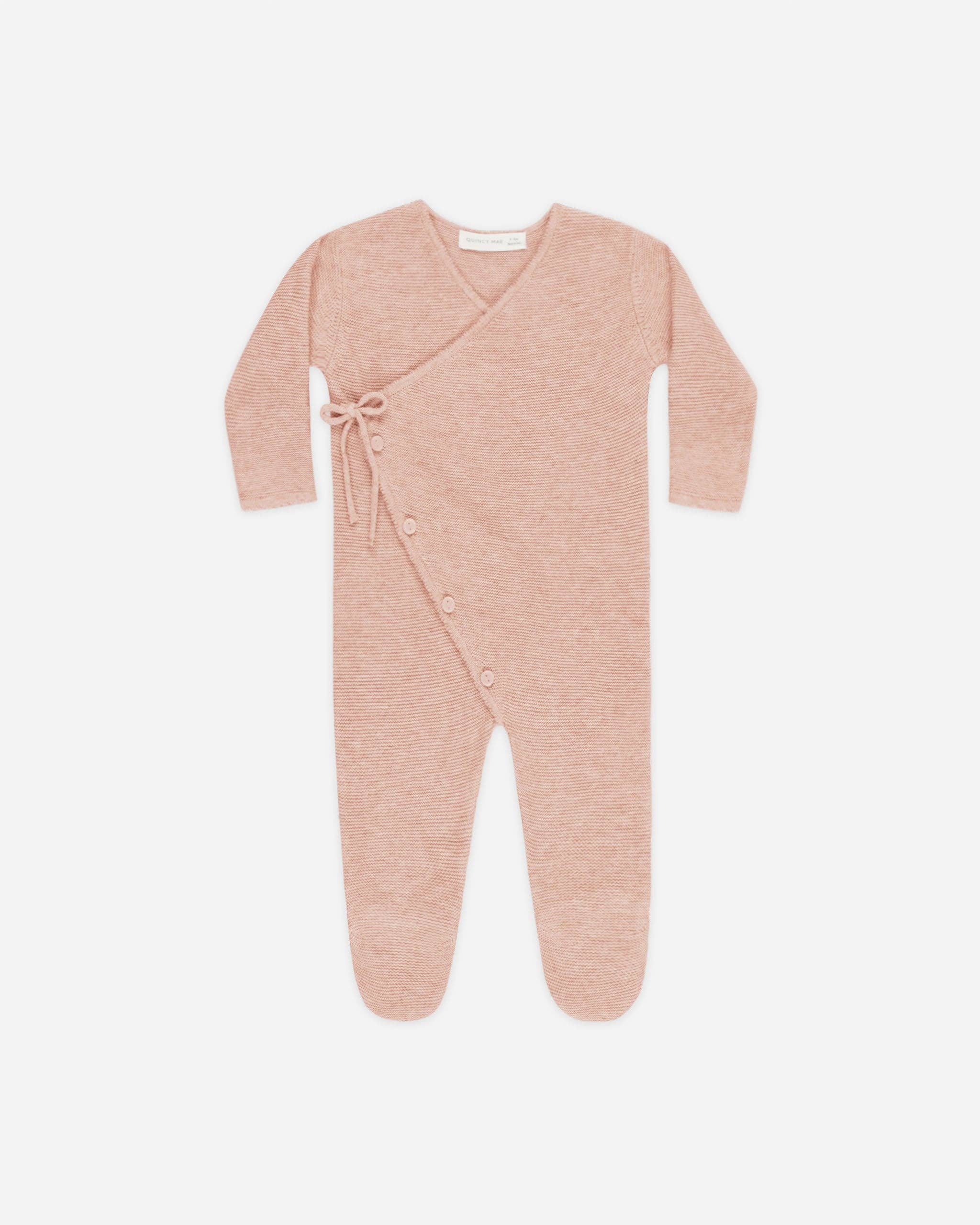 Wrap Knit Footie | Heathered Rose