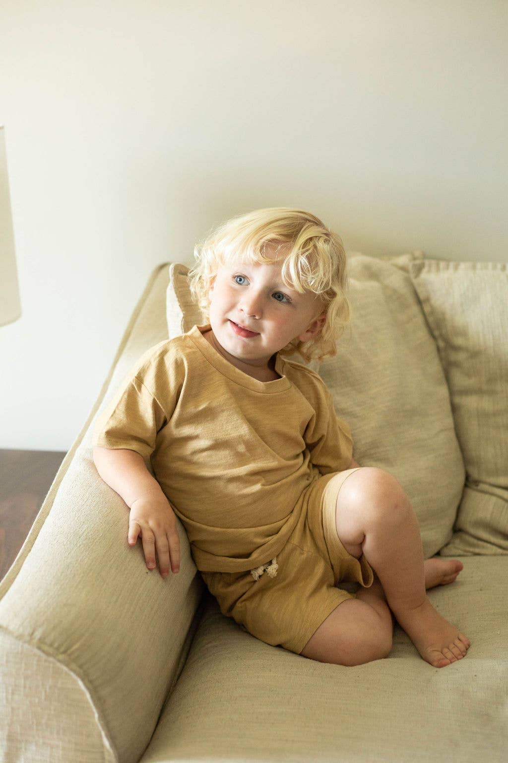 Organic Short Sleeve Kids Lounge Set - Copper