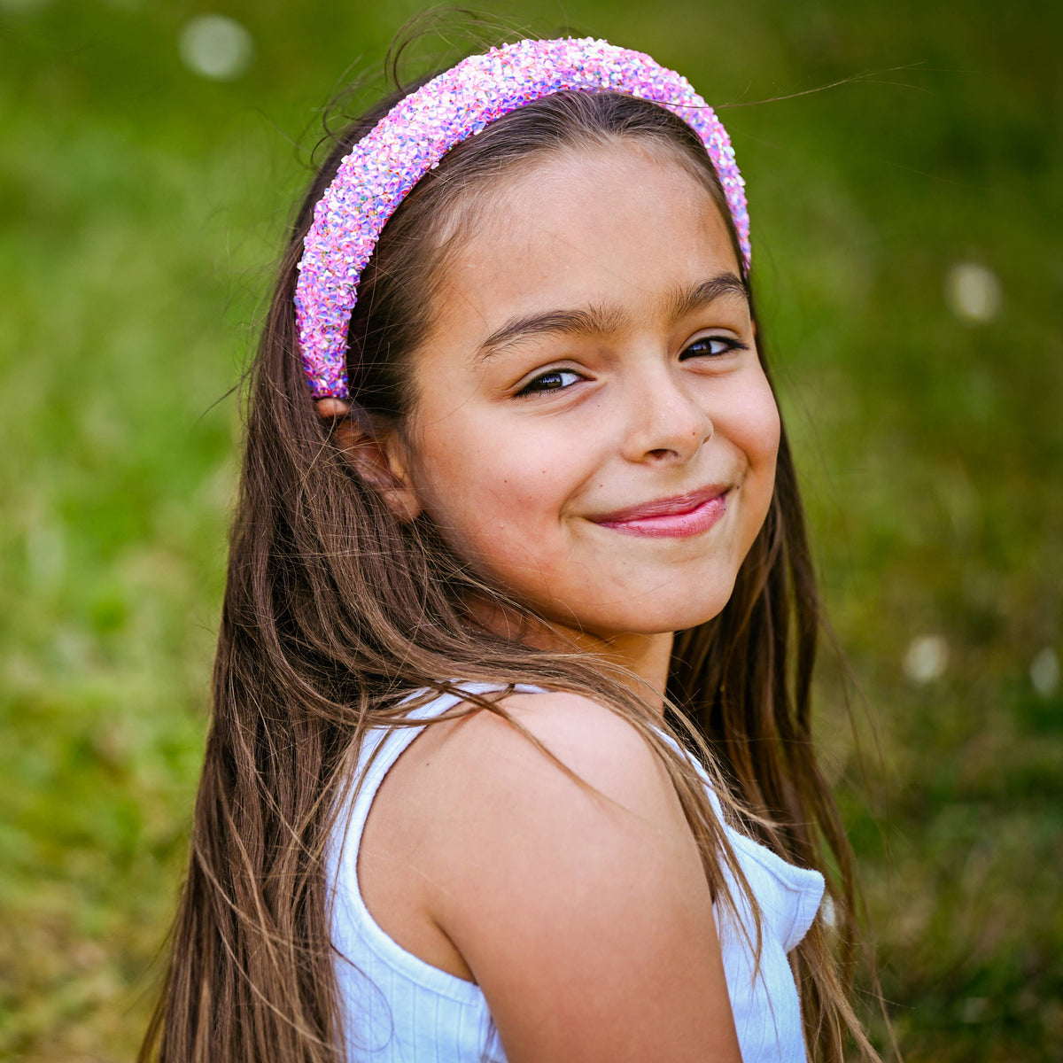 Chunky Sequin Headband - Pink