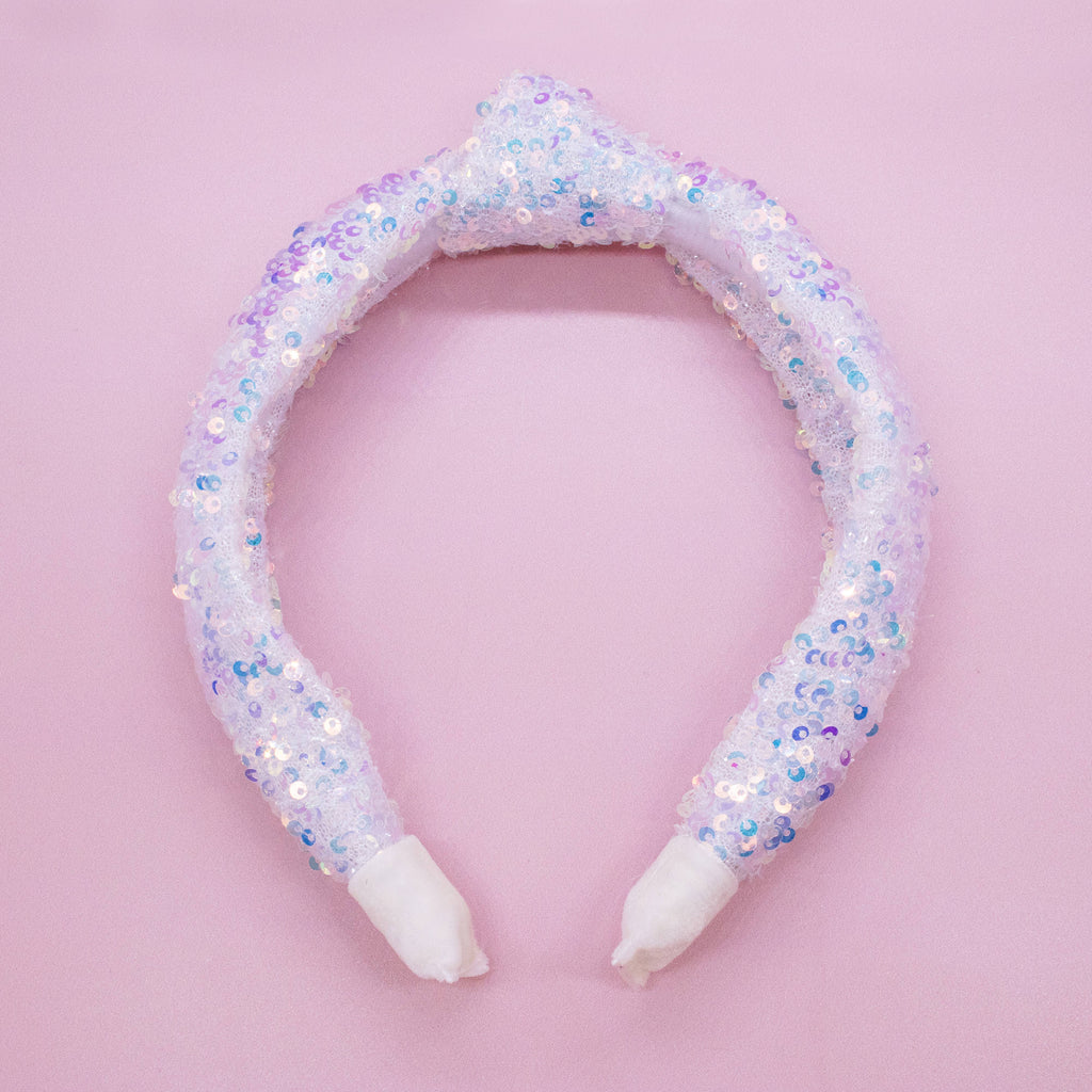 Knot Headband - Sequin | White