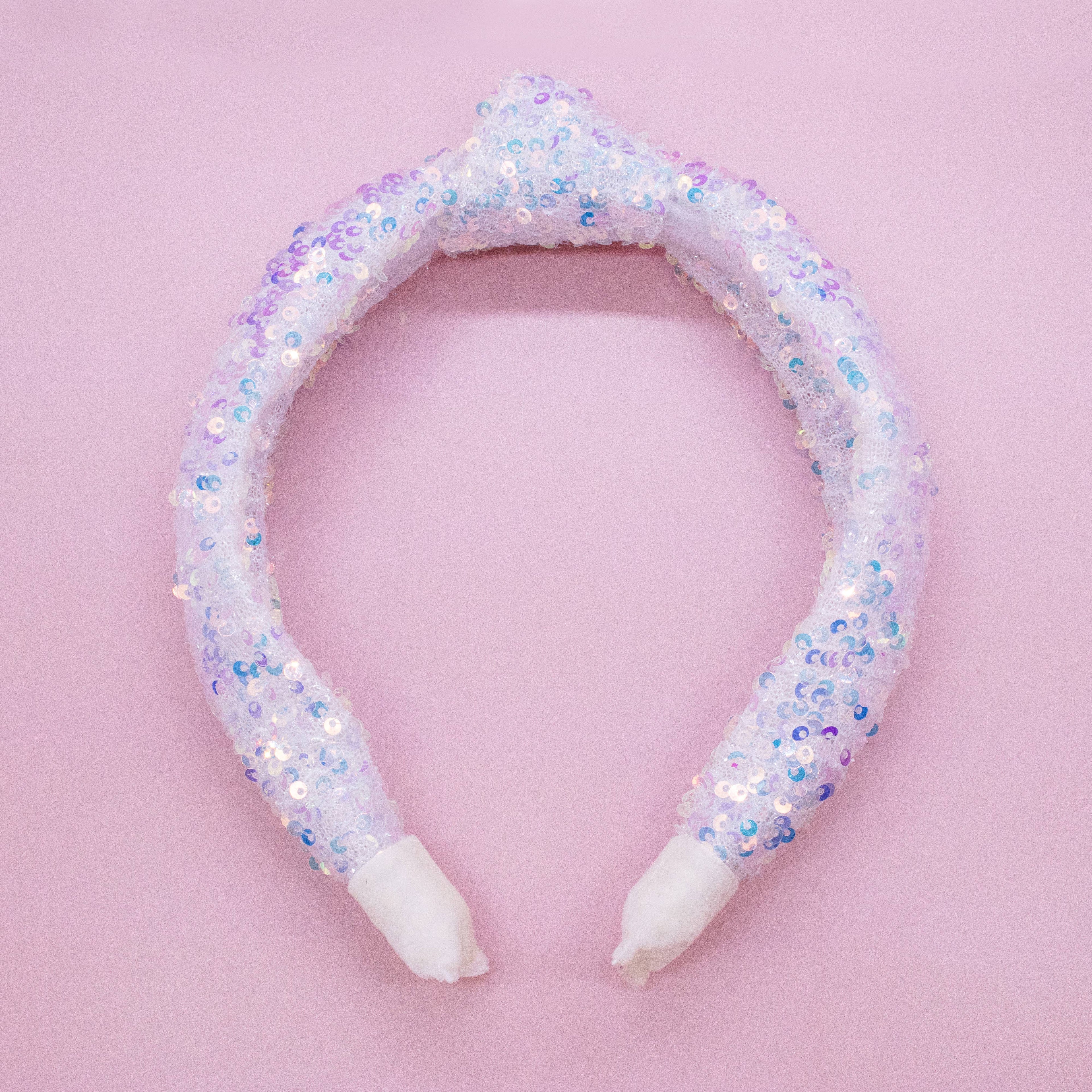 Knot Headband - Sequin | White